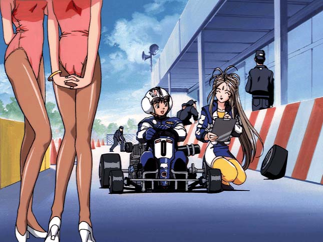 Belldandy and Keiichi at a Race